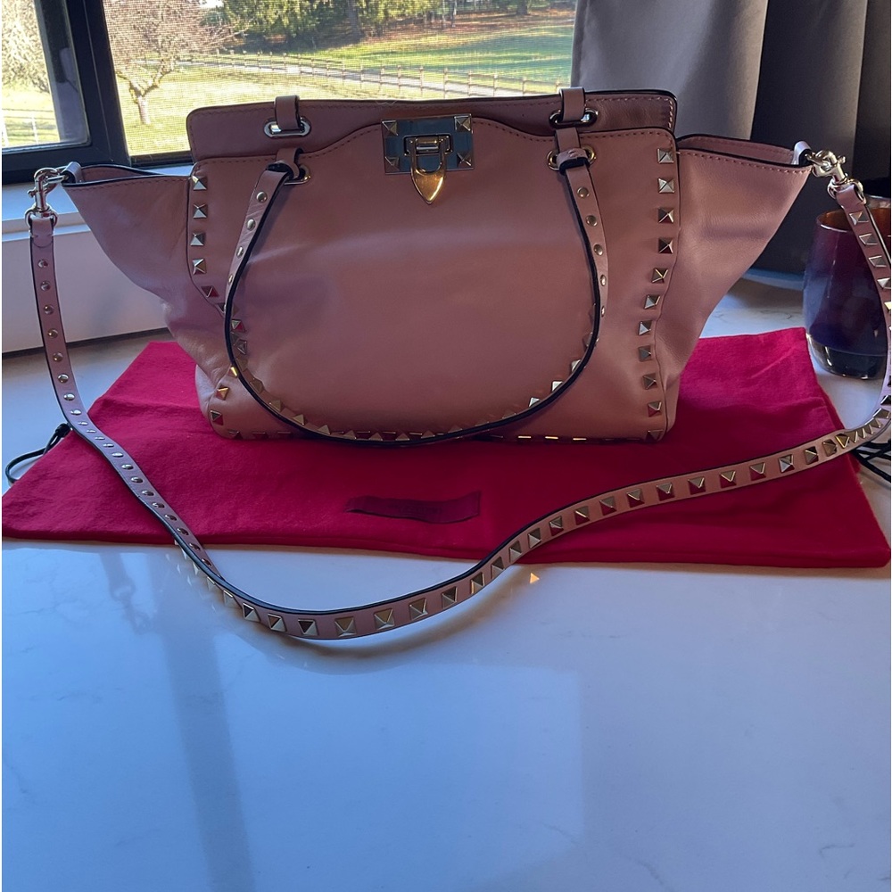 Valentino mini Rock Stud W 11.8 H 6.69 Blush pink